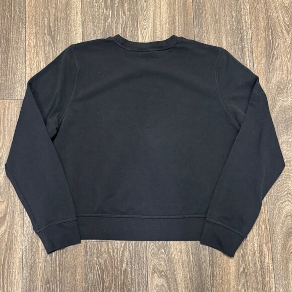 Nike Center Swoosh Sweatshirt Women's XL Black Dri-FIT One French Terry Crewneck - Picture 3 of 10